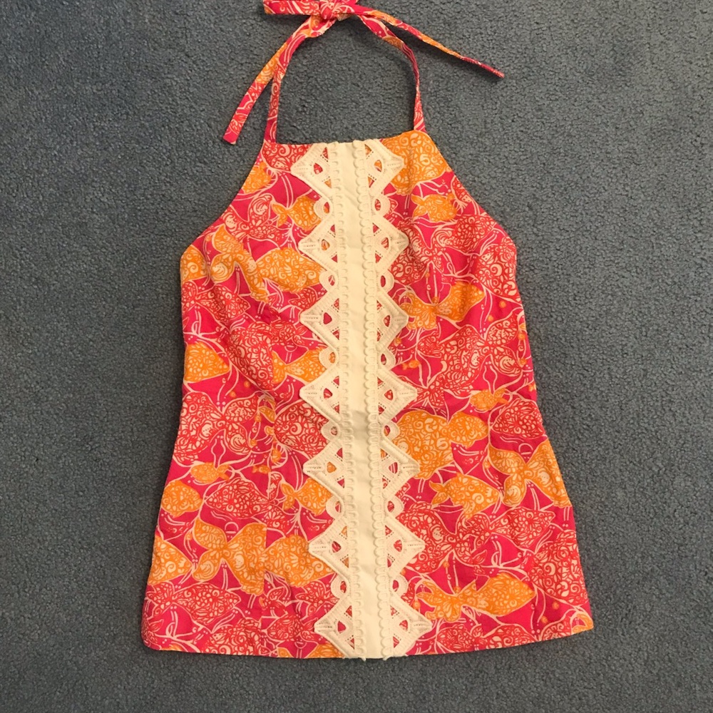 Lilly Pulitzer fish halter top size 0